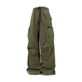 thumbnail image 4 of CONZONE Mens Baggy Cargo Pants Wide Leg Hiking Pants for Men Trendy Elastic Waist Drawstring Solid Outdoor Joggers Pant With Pockets, 4 of 4