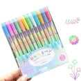 thumbnail image 5 of ZPAQI 6/12x Rainbow Ballpoint Pen Rainbow Gel Pen Neons Gel Pen for Writing Drawing, 5 of 16