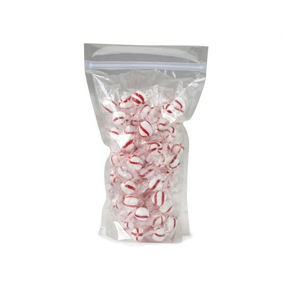 Pack Of 50, Solid 6.5 X 11 X 3" Stand Up Zipper Top 2.5 Mil Clear Bags For Food Packaging