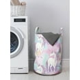 thumbnail image 3 of Pastel Laundry Bag, Childish Theme Colorful Concept Along Fairy Unicorns Images in Cartoon Style, Hamper Basket with Handles Drawstring Closure for Laundromats, 13" x 19", Multicolor, by Ambesonne, 3 of 4