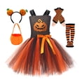 thumbnail image 3 of YUEHUA Toddler Halloween Princess Fancy Dress, Sparkle Organza with Bow Accent, Beautiful Ruffled Hem Holiday Party Outfit for Girls 5-8Y, 3 of 7