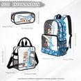 thumbnail image 4 of ZUXONGSY Cartoon Dinosaur Book Print 3 Pcs Clear Backpack Set, Heavy Duty Transparent Bookbag with Lunch Bag & Pencil Case, Back to School See Through Bags for Teens Girls, 4 of 5