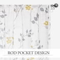 thumbnail image 2 of Cortinas Beauoop de lino semitransparente con estampado floral, 214 cm, amarillo y gris, 2 of 7