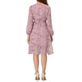 thumbnail image 3 of Unique Bargains Robe Portefeuille Bohème Florale Col en V Manches Évêque sous le Guen, 3 of 6