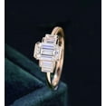 thumbnail image 2 of solitaire jewels 2.25CT Emerald Moissanit Five Stone Engagement Ring For Women, 18K Rose Gold, 2 of 4
