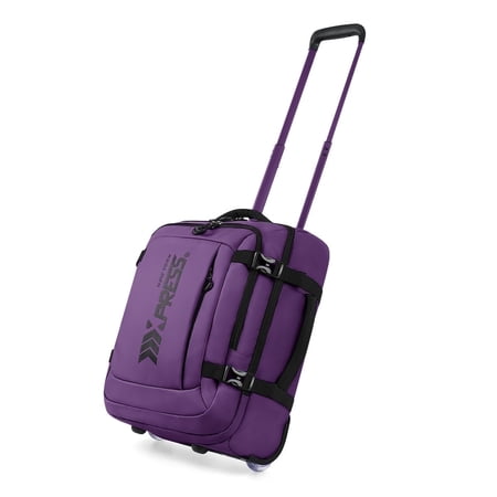 17" Underseat Carry On Luggage Airplane Approved,Water Resistant Softside Rolling Suitcase Lightweight Personal Item Travel Bag,Purple - TA069