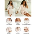 thumbnail image 3 of Avidlove Womens Robe Sets Satin Silk Spaghetti Strap Nightgown with Bathrobes Knee Length Lightweight Nightdress Bride Robes, 3 of 8