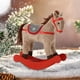thumbnail image 1 of Decoración navideña, adornos navideños, adorable caballo mecedor de madera, regalo navideño hecho a mano, escultura de caballo de madera para interiores, decoración de escritorio invernal, bandeja esc, 1 of 6