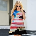 thumbnail image 2 of Little Girls Dresses Size 9 Years-10 Years Fourth Of July Independent Day Star Stripes Prints Short Sleeves Party Princess Dress Graphic Dress, 2 of 5