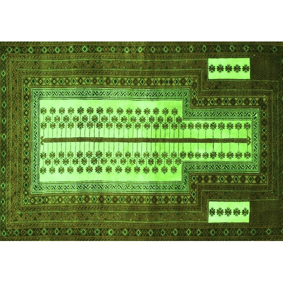 Ahgly Company Indoor Rectangle Persian Green Traditional Area Rugs, 4' x 6'