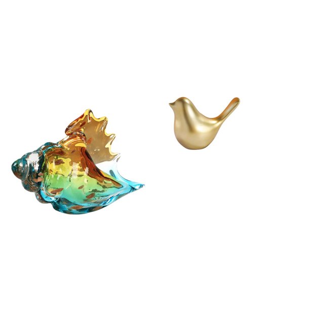 Figura de pájaro de caracol de cristal, estatua artística de animales marinos, adorno para entrada de casa moderna, oficina, habitación, mesita de noc