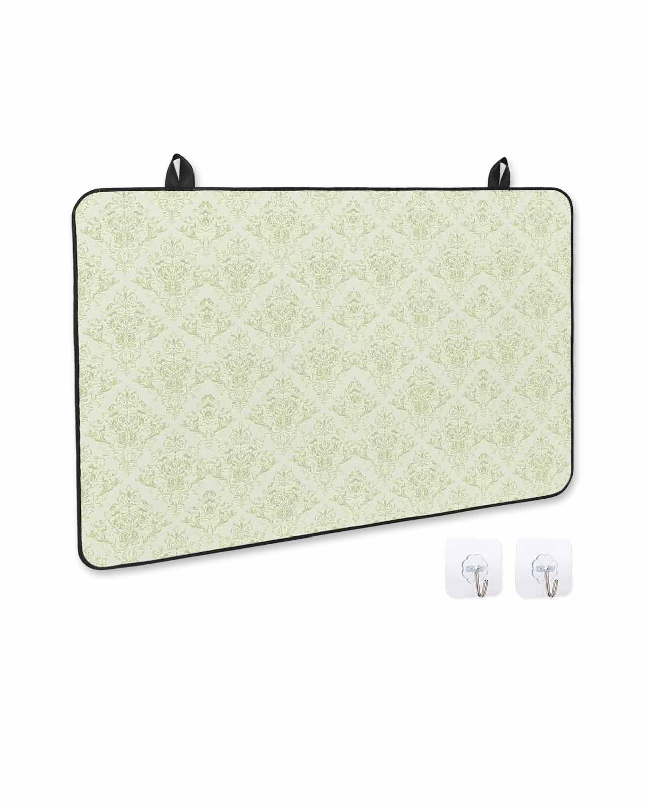 nqOlkjepod Large Induction Cooktop Protector Mat 24"x21", Green Floral Stove Top Covers for Electric Stove, Farmhouse Luxury Scroll Flowers Patterned Stove Burner Cover Mats, Glass Top Stove Cover