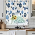 thumbnail image 6 of Blue Polka Dots Swag Valances for Windows, Kitchen Curtains 36 Inch Length 2 Panels Set, Modern Abstract Art Short Curtains for Small Windows Rod Pocket Cafe Curtains Drapes 28"x36", 6 of 8