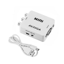 RCA to VGA Video Converter RCA Adapter with 3.5mm Audio Cable Mini AV to VGA Converter