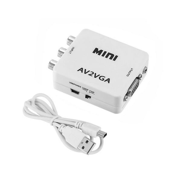 RCA to VGA Video Converter RCA Adapter with 3.5mm Audio Cable Mini AV to VGA Converter