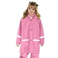 thumbnail image 2 of LOCHEX Girls Rain Jacket Lightweight Waterproof Hooded Solid Color with Pocket Cotton Lined Raincoat Windbreaker for Kids,Pink,10, 2 of 7