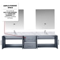 COSMOS 80 Inch Dark Grey Double Bathroom Vanity Set with Carrara Marble ...