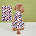 thumbnail image 2 of Dmlowu 4th of July Patriotic Dog Dress, Red White Blue Star Pattern Dog Clothes, Breathable Summer Party Outfit for Pets (5.5-8.8 lbs), 4th of July Decorations, 2 of 7