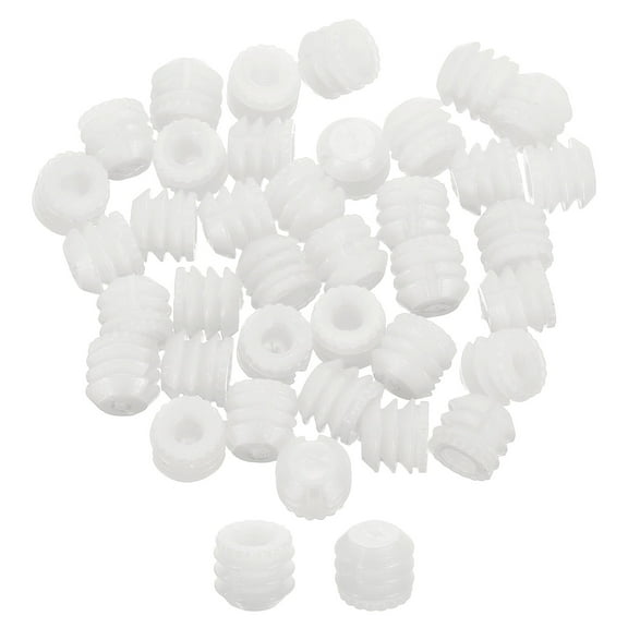Uxcell 100Pack 0.32"x0.3" Hinge Dowels, Plastic Dowel Insert with Threaded for Cabinet Door Hinges Furniture Connections, White