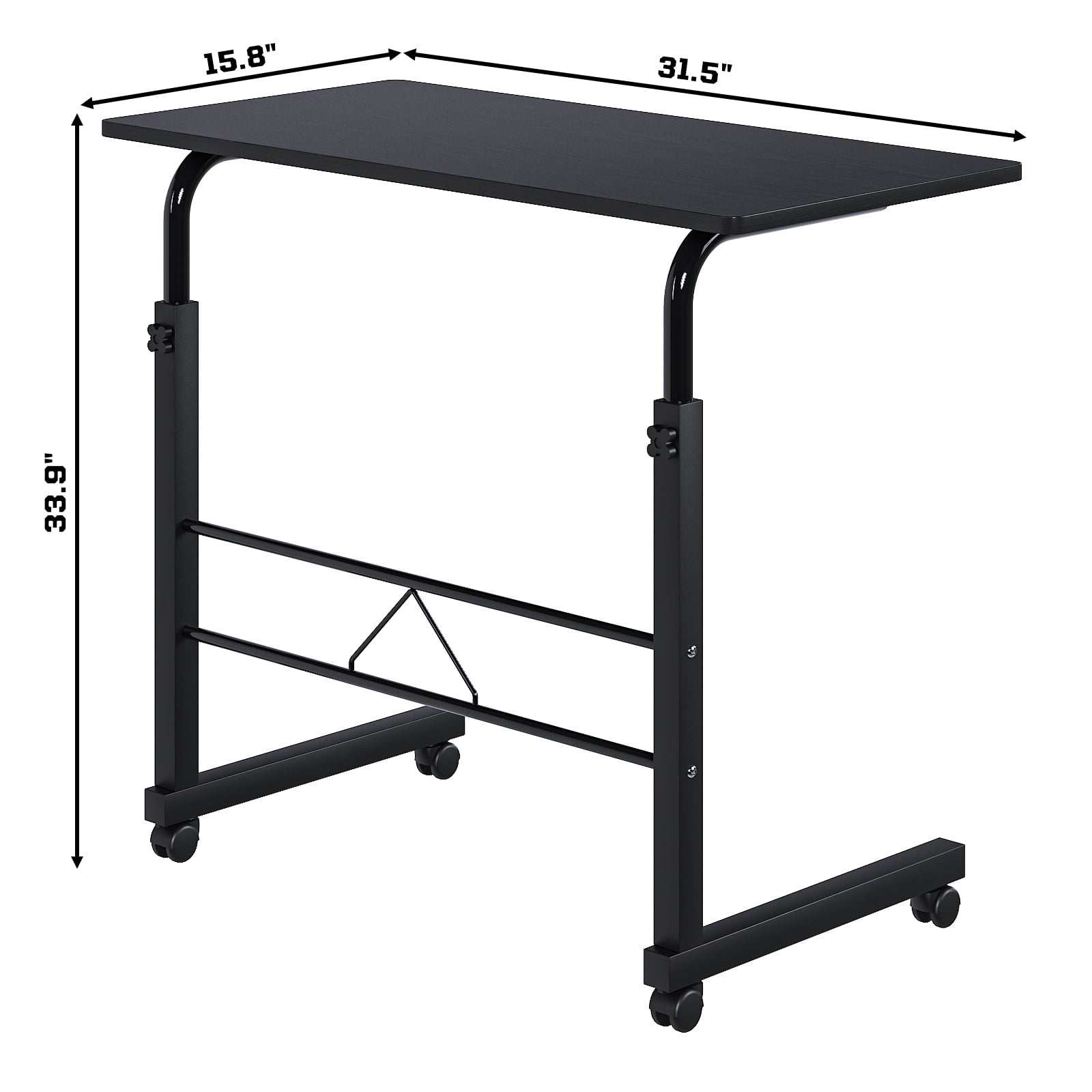 Ktaxon Adjustable Laptop Table Stand Computer Desk Sofa Side Bed Tray Rolling Black