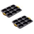 thumbnail image 1 of Oleegame 2PC Tin Foil Roll 9 Grids Multi Color Kitchen Silicone Oval Cake French Bread Baking Pan Non Stick Kitchen Utility Black, 1 of 4