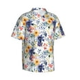 thumbnail image 2 of Fotbe Lilies Flowers Hawaiian Shirt for Men Unisex Summer Beach Casual Short Sleeve Cotton Linen Button Down Shirts-Large, 2 of 9