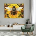 thumbnail image 2 of GOSMITH  Hippie Bee Tapestry, Soft Flannel, Sunflower Watercolor Art Tapestries Wall Hanging for Children Bedroom Living Room Decor Party Banner, 2 of 7