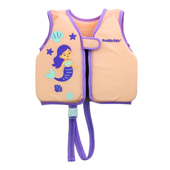 Paddle Pals Toddler Swim Vest, Stage 2 Front Zip Float Vest for Swim Lessons, 24 Months, 24–33 lbs