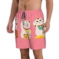 thumbnail image 2 of Balery Cute Cat Traje de Baño Estilo Hawaiano para Hombre, Shorts de Secado Rápido con Bolsillos-X-Large, 2 of 6