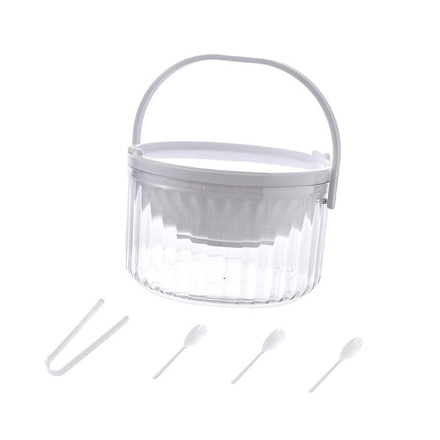 Ensaladera, frutero, recipientes para almacenar alimentos con tapa y asa, ensaladera blanco
