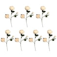 thumbnail image 2 of 7 Bundles 3-Heads Faux Silk Peony Flowers Realistic Fake Floral Stems Home Wedding Table Centerpiece Vase Decor,Beige, 2 of 6