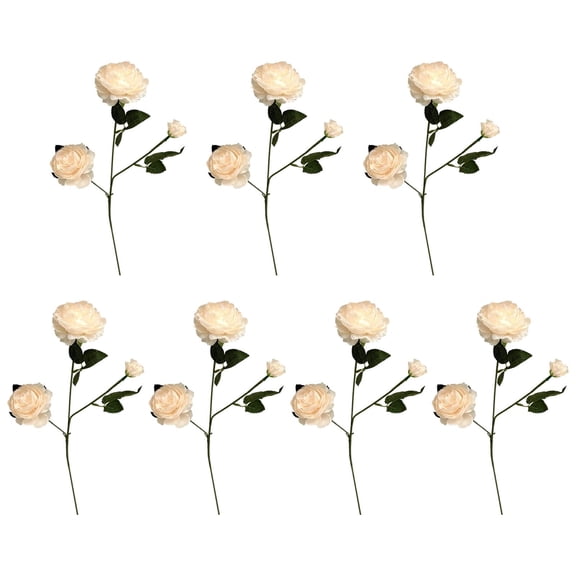 Huzdenx 7 Pack 3 Heads Single Stem Artificial Peony, Realistic Faux Ranunculus Flower for Vase Arrangement, Fake Floral Decor for Home & Dining Table, Multiple Colors Available