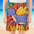 thumbnail image 5 of LIIPEE Boys Shorts Casual Toddler Cartoon Dinosaur Printed Cute Graphic Shorts Youth Kids Soft Comfortable Lightweight Shorts Summer Beach Vacation Breathable Daily Shorts,Purple,2-3 Years, 5 of 5