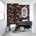thumbnail image 4 of Magic Peel and Stick Wallpaper Pink Lilies Butterflies Snail Dark Floral Wall Mural 17.7in x 9.8ft Self Adhesive Removable Wall Paper Renter Friendly Wallpaper for Bedroom Kitchen Livingroom, 4 of 8