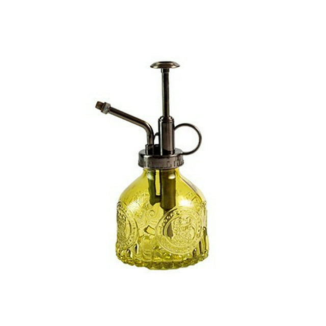 Billuyoard Regadera de vidrio en relieve, presión de aire, jardinería, olla pequeña para el hogar, difusor, hervidor, rociador Vintage para Jardín y Patio Verde