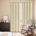 thumbnail image 3 of Kitchen Curtains 84 Inch Length 2 Panels, Cream Beige Striped Grommets Window Treatment Curtain, Modern Farmhouse Retro Lines Thermal Curtains Drapes for Living Room/Bathroom, 3 of 9