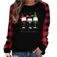thumbnail image 2 of Rciityk Womens Christmas Tops Casual Cute Wine Glass Santa Hat Printed Crewneck Pullover Sweaters Winter Long Sleeve Sweatshirt Christmas Gifts, 2 of 7
