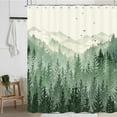 thumbnail image 2 of Forest Shower Curtains, Mountain Shower Curtain, Green Misty Forest Tree Shower Curtain for Bathroom, Nature Scenery Landscape Bathroom Waterproof Bath Curtain Decor with Hooks,70X70in, 2 of 2
