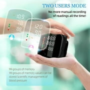 Wrist Blood Pressure Monitor LED Display, Touch Screen Wrist Blood Pressure Cuff 99x2 Reading Memory Wrist Bp Monitor with Carrying Case(Black)