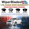 thumbnail image 2 of 2020 Ford Edge Beam Wiper Blades Wipers w/1yr Warranty (Set of 3) w/Rear Wiper (WiperBladesUSA), 2 of 5