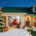 thumbnail image 3 of Christmas Garage Door Banner Decoration, 8 x 7 ft Santa's Shop Garage Door Backdrop Decor, Christmas Wall Backdrop Covers, for Outdoor and Indoor Christmas Wall Decorations C, 3 of 7