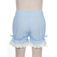 thumbnail image 3 of TiaoBug Girls' Ruffle Lace Bloomer Shorts Party Underskirt Safety Bottom Pumpkin Pants Undershorts Blue 11-12, 3 of 7