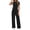 Black, variant on Sundazz Two Piece Sets for Women Summer Lounge Set Ruched Crop Top Wide Leg Pants Fashion Casual Outfits