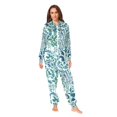 thumbnail image 2 of FORMRS Onesies Pajama for Adults Unisex Hoodie Winter Jumpsuit One Piece Sleepwear, Sizes S-2XL, Beautiful Leaves Pattern, 2 of 7