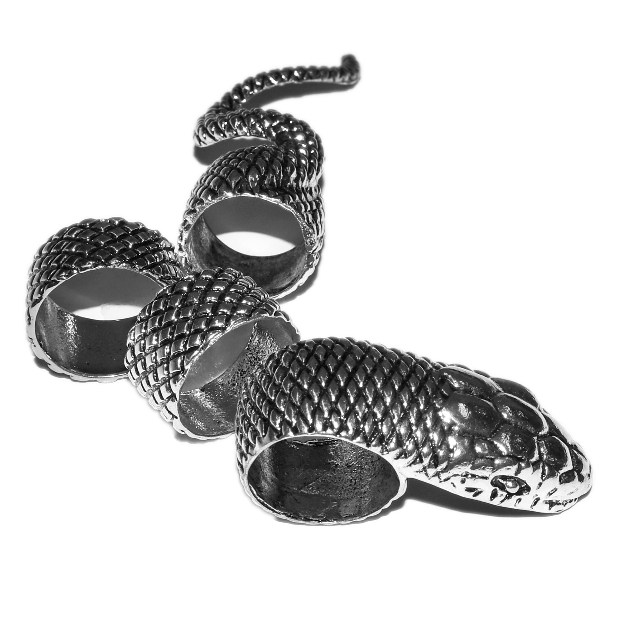 Snake Finger Ring Set Costume Accessory for Adults, Silver, Halloween by Way To Celebrate