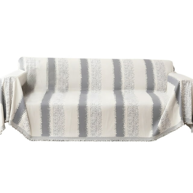 Cover for Sofa, Comfortable Light Striped Sofa Towel Cover Cloth Universal Non-Slip Sleeping Blanket Scratch Sofa Cover 6X4.26Ft Light Blankets for Summer