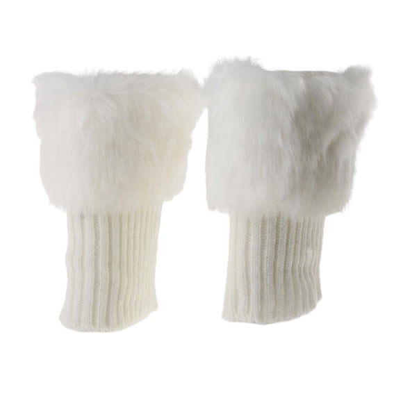 Calentadores de piel sintética para mujer, calentadores de piernas de piel sintética, calcetines, calentadores de piernas, calentadores de piernas, Blanco jinwen calentador de piernas de punto para mujer