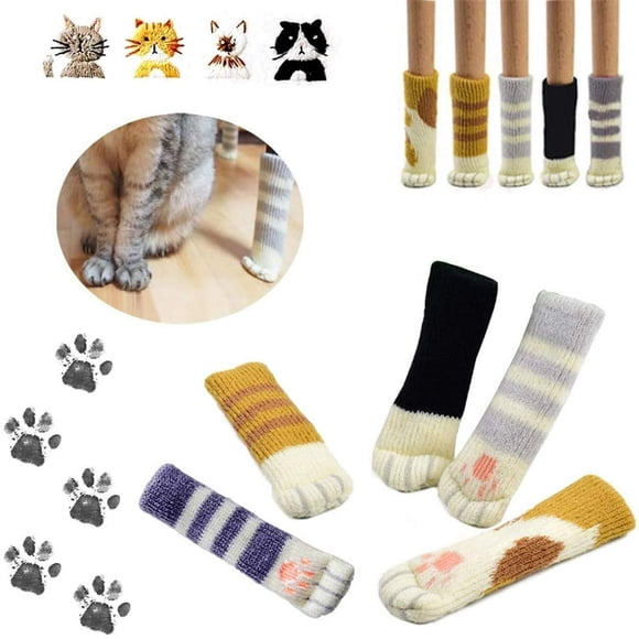 Patte de Chat Table Pieds Couverture 20 Pcs Tricot Chaise Jambe Chaussettes Anti Glissement Meubles Pieds Manches