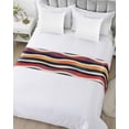 thumbnail image 5 of Xipuska Vintage Moire Bed Runners for King Size Bed, Decorative Bed Throws for Foot of Bed, Color Block Modern Minimalist Bed Runner Sofa Throw Bedding Scarf Protector Slipcover for Bedroom/Hotel, 5 of 6