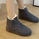 thumbnail image 5 of Zapatos para mujer, botas grandes de algodón de color liso para mujer, botas cortas con cordones, botas de nieve cálidas, zapatos para correr, botas vaqueras, 5 of 8